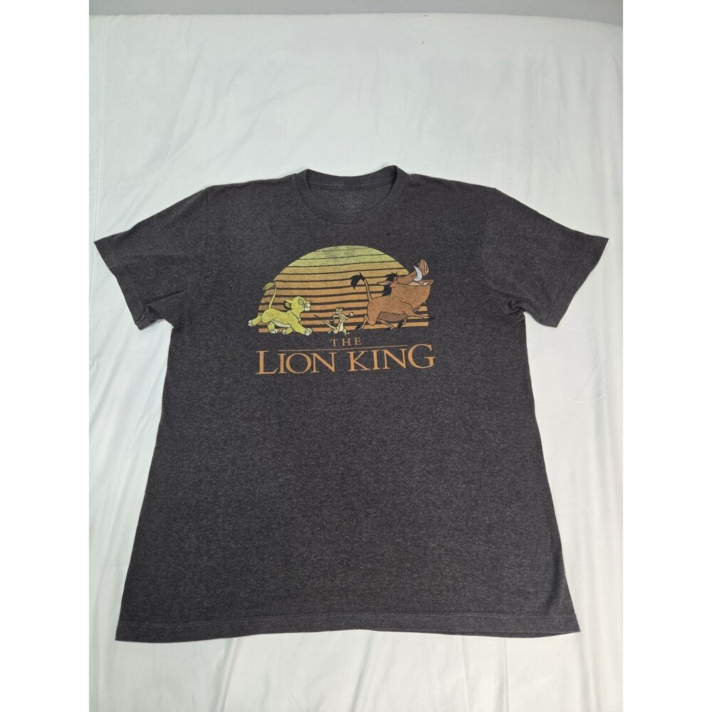 Disney The Lion King T-shirt SZ L GREY TIMON PUMBA CARTOON